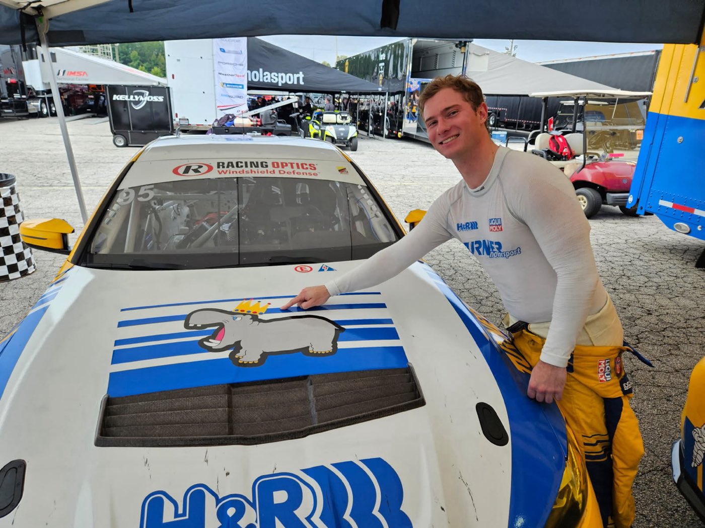 Francis Selldorff in the paddock beside his Turner Motorsport BMW